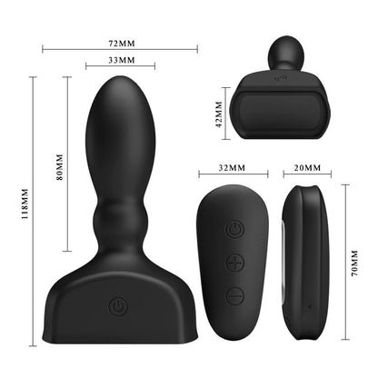 MR PLAY - PLUG ANAL HINCHABLE NEGRO CONTROL REMOTO