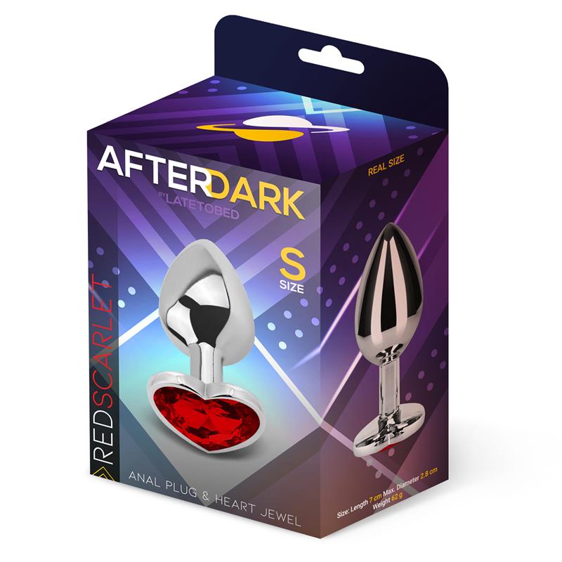 AFTERDARK - PLUG ANAL JOYA DE CORAZÓN RED SCARLET TALLA S