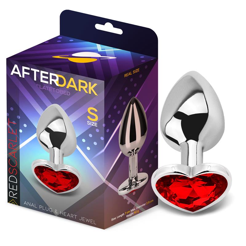 AFTERDARK - PLUG ANAL JOYA DE CORAZÓN RED SCARLET TALLA S