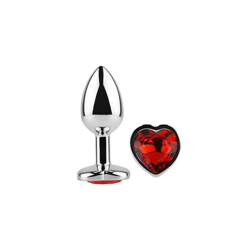 AFTERDARK - PLUG ANAL JOYA DE CORAZÓN RED SCARLET TALLA S