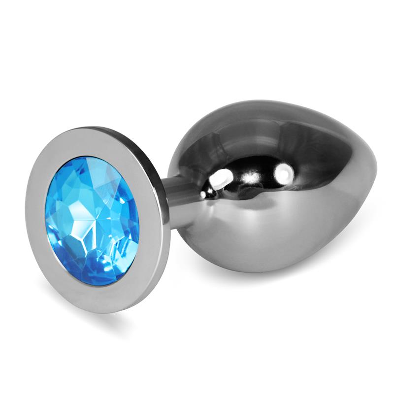 LOVETOY - PLUG ANAL METAL ROSEBUD CLASSIC CON JOYA AZUL TALLA L