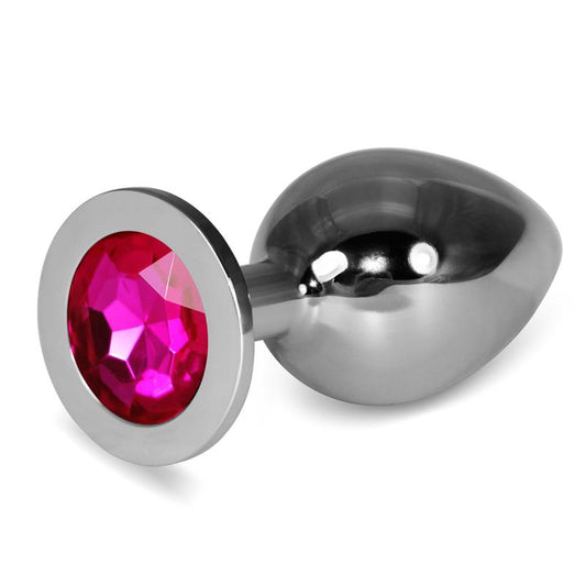 LOVETOY - PLUG ANAL METAL ROSEBUD CLASSIC CON JOYA FUCHSIA TALLA L