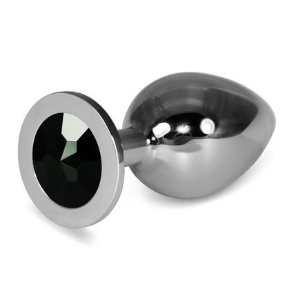 LOVETOY - PLUG ANAL METAL ROSEBUD CLASSIC CON JOYA NEGRO TALLA L