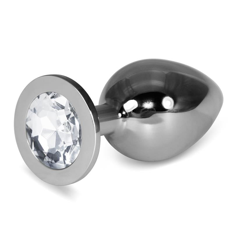LOVETOY - PLUG ANAL METAL ROSEBUD CLASSIC CON JOYA TRANSPARENTE TALLA L