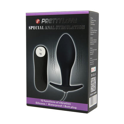 PRETTYLOVE - PLUG ANAL NEGRO FORMA ANCLA CON CONTROL REMOTO