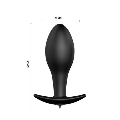 PRETTYLOVE - PLUG ANAL NEGRO FORMA ANCLA CON CONTROL REMOTO