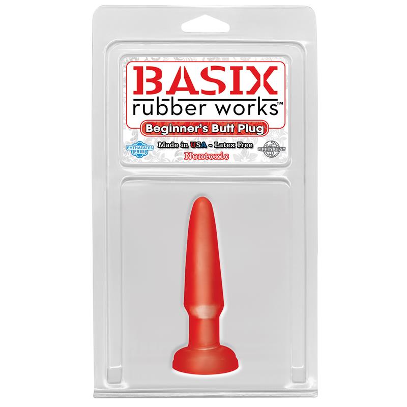 BASIX RUBBER WORKS - PLUG ANAL PARA PRINCIPIANTES ROJO