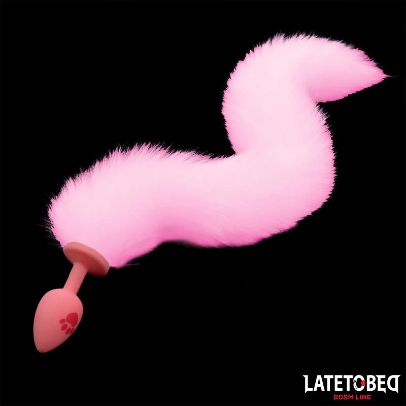 LATETOBED BDSM LINE - PLUG ANAL ROSA CON COLA DE ZORRO ROSA