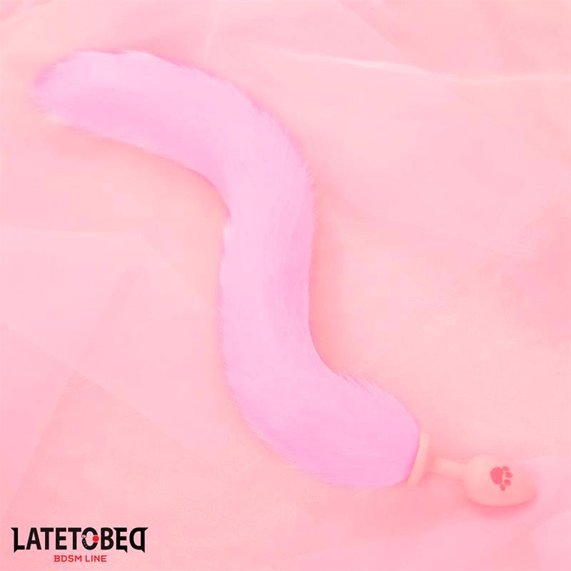 LATETOBED BDSM LINE - PLUG ANAL ROSA CON COLA DE ZORRO ROSA