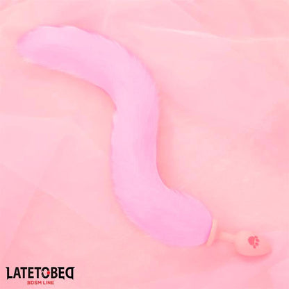 LATETOBED BDSM LINE - PLUG ANAL ROSA CON COLA DE ZORRO ROSA