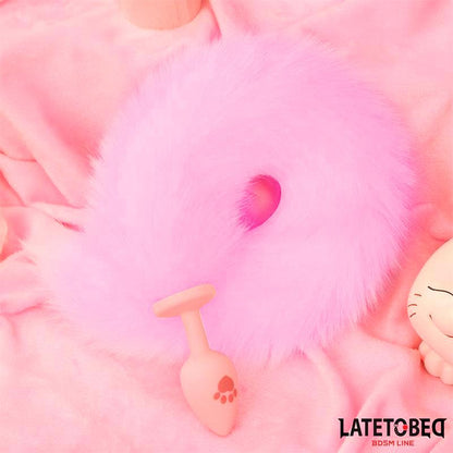 LATETOBED BDSM LINE - PLUG ANAL ROSA CON COLA DE ZORRO ROSA