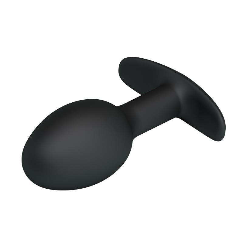PRETTYLOVE - PLUG ANAL SILICONA NEGRO CON BOLA