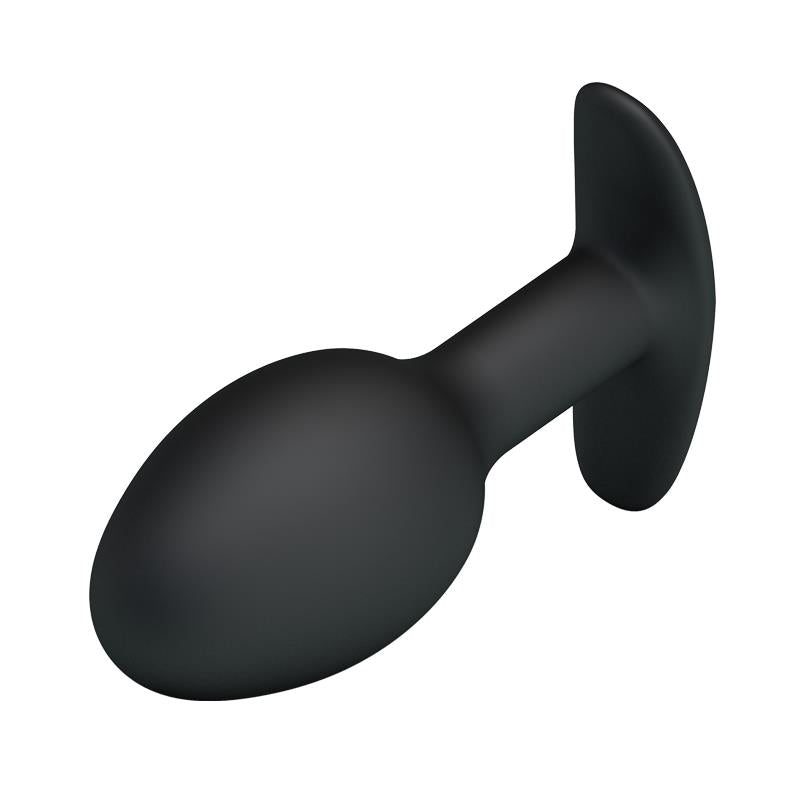 PRETTYLOVE - PLUG ANAL SILICONA NEGRO CON BOLA