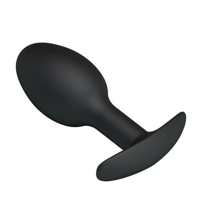 PRETTYLOVE - PLUG ANAL SILICONA NEGRO CON BOLA