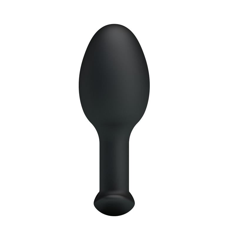 PRETTYLOVE - PLUG ANAL SILICONA NEGRO CON BOLA