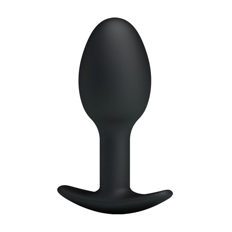PRETTYLOVE - PLUG ANAL SILICONA NEGRO CON BOLA