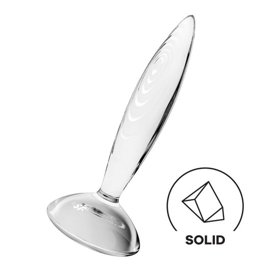 SATISFYER - PLUG ANAL SPARKLING CRYSTAL HOT AND COLD TRANSPARENTE