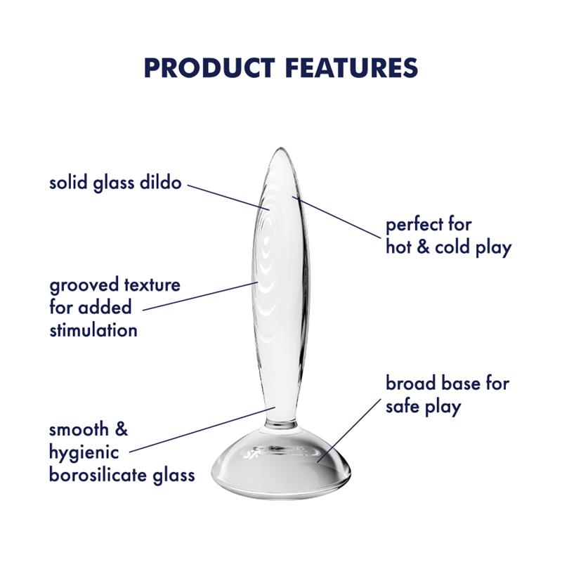 SATISFYER - PLUG ANAL SPARKLING CRYSTAL HOT AND COLD TRANSPARENTE