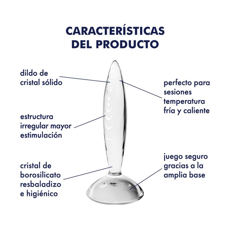 SATISFYER - PLUG ANAL SPARKLING CRYSTAL HOT AND COLD TRANSPARENTE