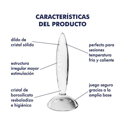 SATISFYER - PLUG ANAL SPARKLING CRYSTAL HOT AND COLD TRANSPARENTE