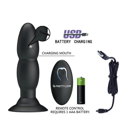 PRETTYLOVE - PLUG ANAL VIBRACIÓN Y ROTACIÓN