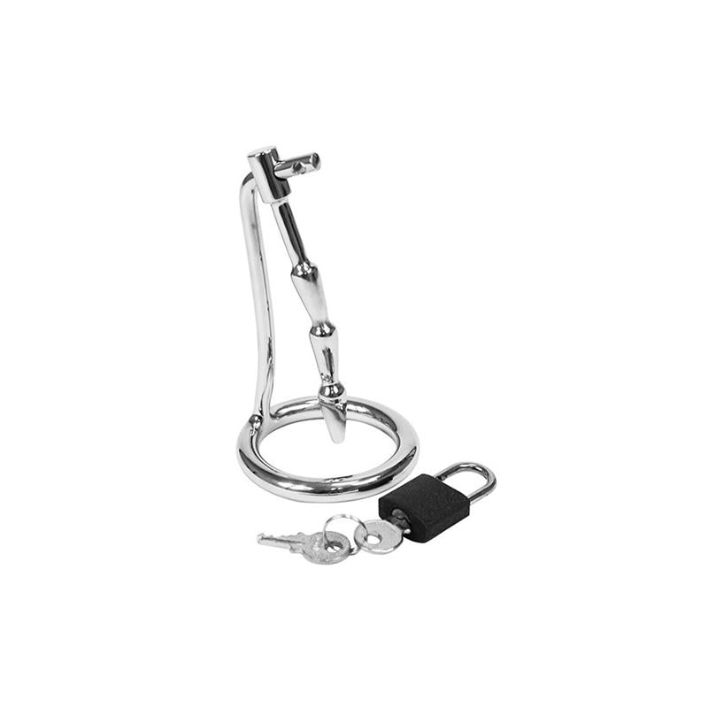 BONDAGE PLAY - PLUG CASTIDAD PENE CON CANDADO ACERO INOXIDABLE