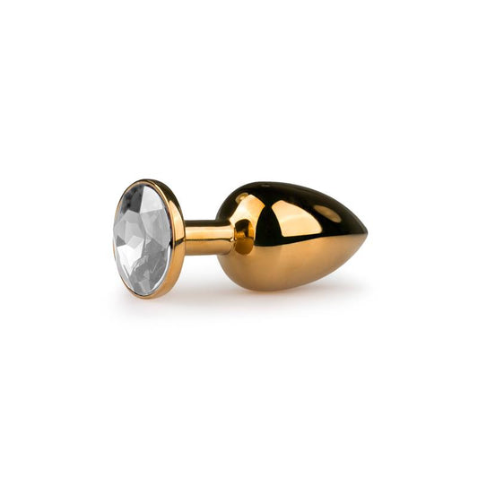 EASYTOYS - PLUG CON CRISTAL TRANSPARENTE  NO. 1 - DORADO