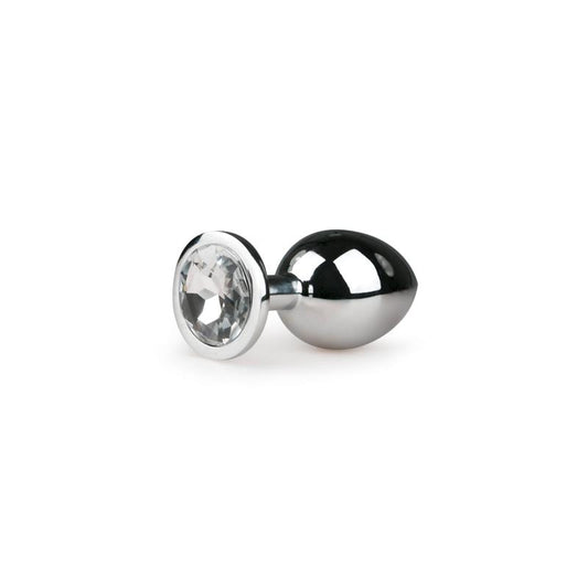 EASYTOYS - PLUG CON CRISTAL TRANSPARENTE NO.2 PLATEADO