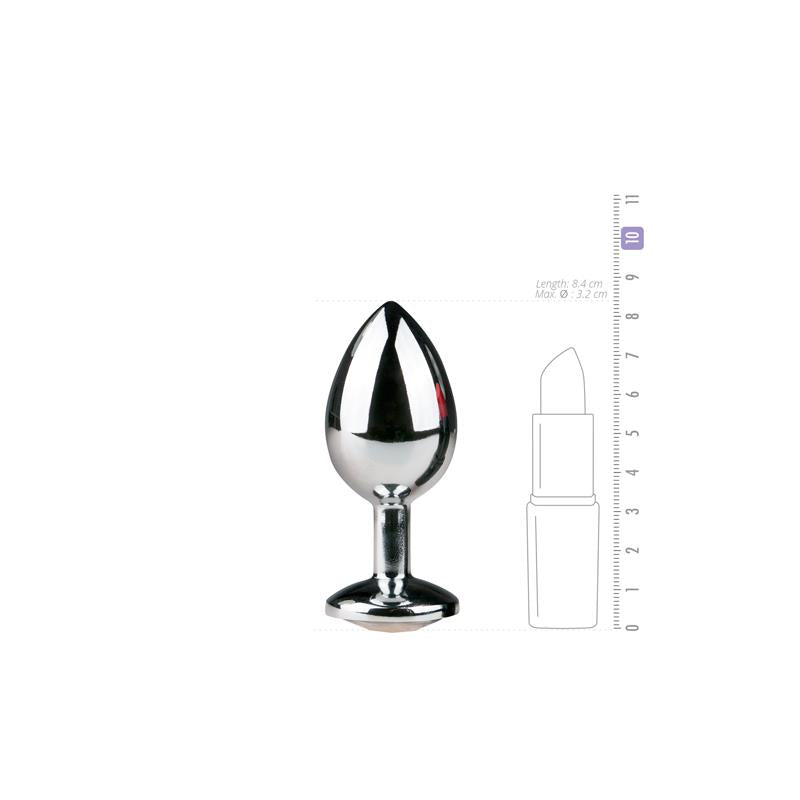 EASYTOYS - PLUG CON CRISTAL TRANSPARENTE NO.2 PLATEADO