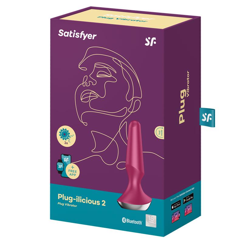 SATISFYER - PLUG-ILICIOUS 2 PLUG ANAL CON VIBRACIÓN CON SATISFYER CONNECT APP BERRY