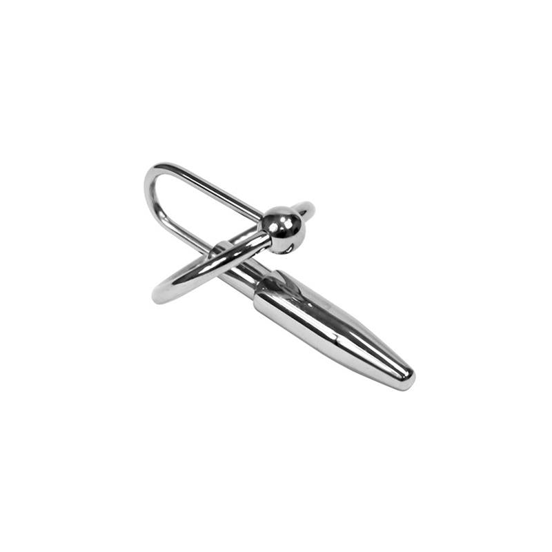 BONDAGE PLAY - PLUG PENE CON ANILLO GLANDE METAL 25MM