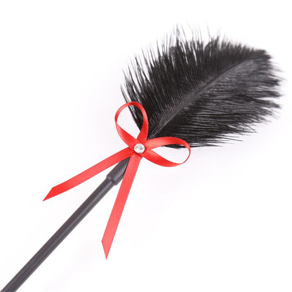 LATETOBED BDSM LINE - PLUMAS Y PALA 2 EN 1 36 CM NEGRO/ROJO