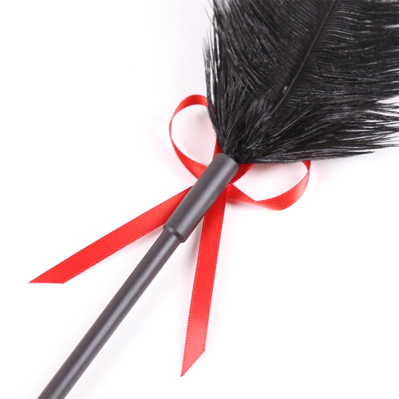 LATETOBED BDSM LINE - PLUMAS Y PALA 2 EN 1 36 CM NEGRO/ROJO
