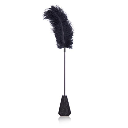 LATETOBED BDSM LINE - PLUMERO Y PALA CON ENCAJE 2 EN 1 56 CM NEGRO