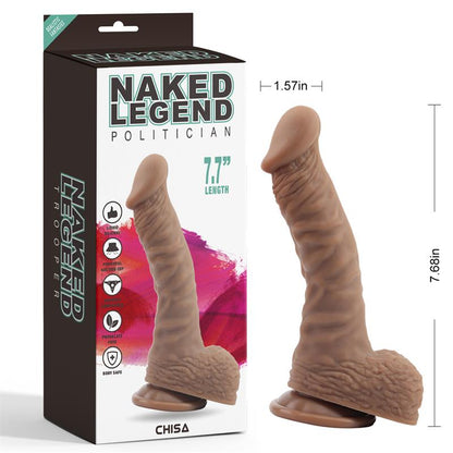 CHISA - POLITICIAN DILDO SILICONA LÍQUIDA 7.7 - 19.5CM MARRÓN