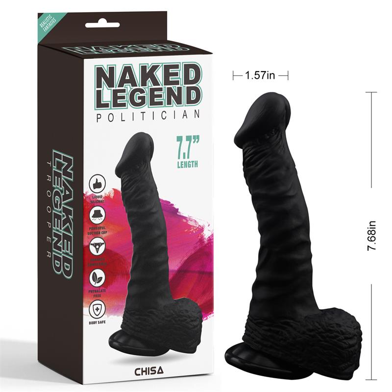 CHISA - POLITICIAN DILDO SILICONA LÍQUIDA 7.7 - 19.5CM NEGRO
