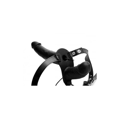 STRAP U - POWER PEGGER VIBRADOPR DOBLE CON ARNÉS NEGRO