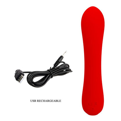 PRETTYLOVE - PRESCOTT VIBRASOR USB SILICONA ROJO