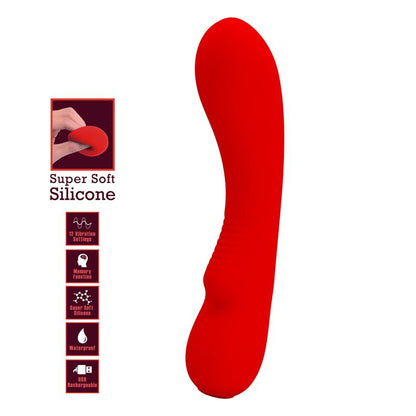 PRETTYLOVE - PRESCOTT VIBRASOR USB SILICONA ROJO