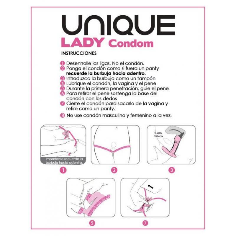 UNIQ - PRESERVATIVOS FEMENINOS SIN LÁTEX 3 UNIDADES LADY FEMALE