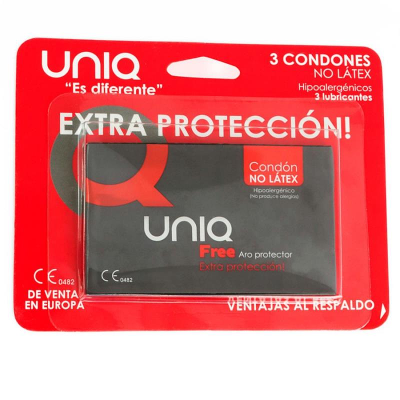 UNIQ - PRESERVATIVOS FREE CONDOMS SIN LATEX 3 UNIDADES