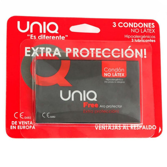 UNIQ - PRESERVATIVOS FREE CONDOMS SIN LATEX 3 UNIDADES