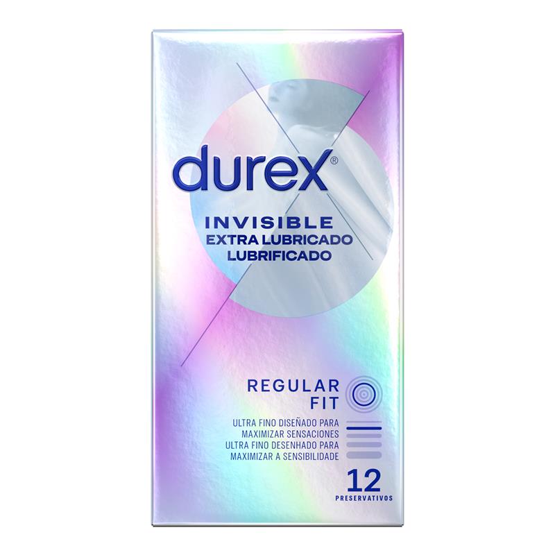 DUREX - PRESERVATIVOS INVISIBLE EXTRA LUBRICACIÓN 12UD