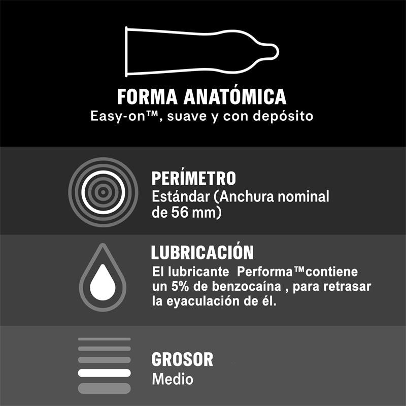 DUREX - PRESERVATIVOS PLACER PROLONGADO 12UD