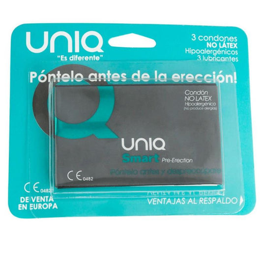 UNIQ - PRESERVATIVOS SIN LÁTEX SMART 3 UNIDADES