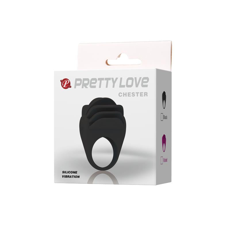 PRETTYLOVE - PRETTY LOVE ANILLO VIBRADOR CHESTER COLOR NEGRO