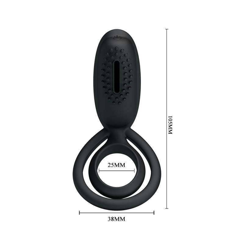 PRETTYLOVE - PRETTY LOVE ANILLO VIBRADOR ESTHER COLOR NEGRO