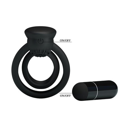 PRETTYLOVE - PRETTY LOVE ANILLO VIBRADOR ESTHER COLOR NEGRO