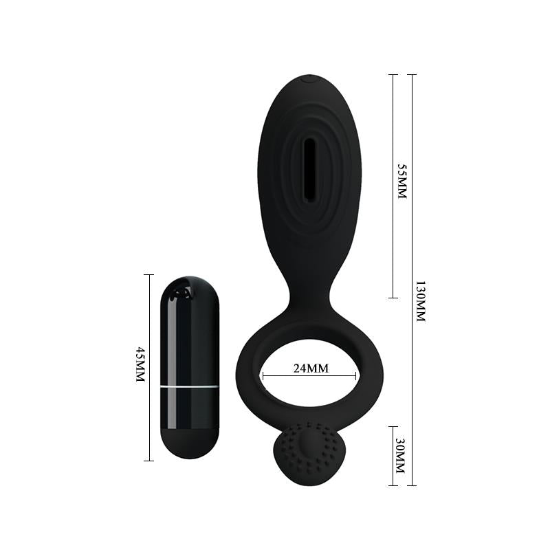PRETTYLOVE - PRETTY LOVE ANILLO VIBRADOR ETHEL COLOR NEGRO