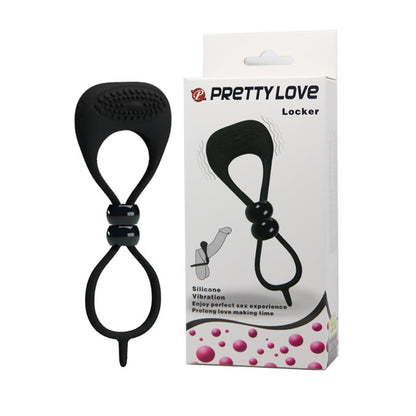 PRETTYLOVE - PRETTY LOVE ANILLO VIBRADOR LOCKER COLOR NEGRO